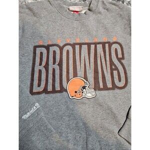 NFL Mitchell & Ness Cleveland Browns Graphic Crewneck Sweatshirt Gray L Fits M